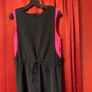 Dress: C. Luce, size L, #146, Navy Bl & Hot pink.
